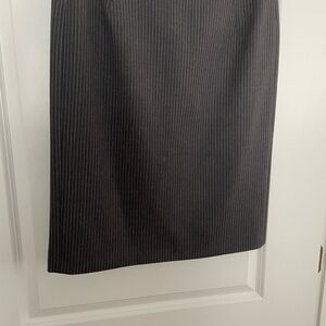 Giorgio Armani Charcoal Pencil Skirt with Subtle Pinstripes